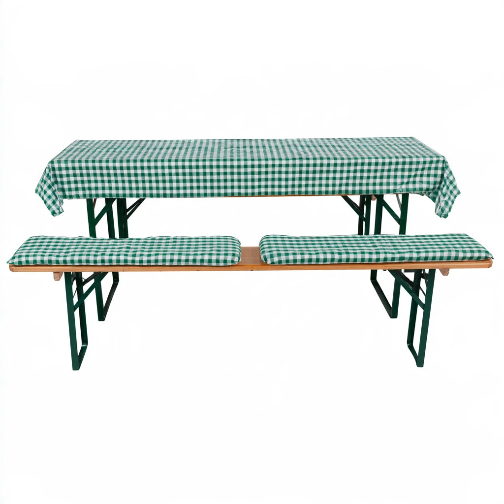 Set tavolo e panche da giardino in legno, colore marrone chiaro