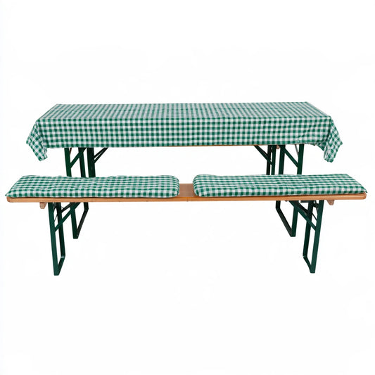 Set tavolo e panche da giardino in legno, colore marrone chiaro